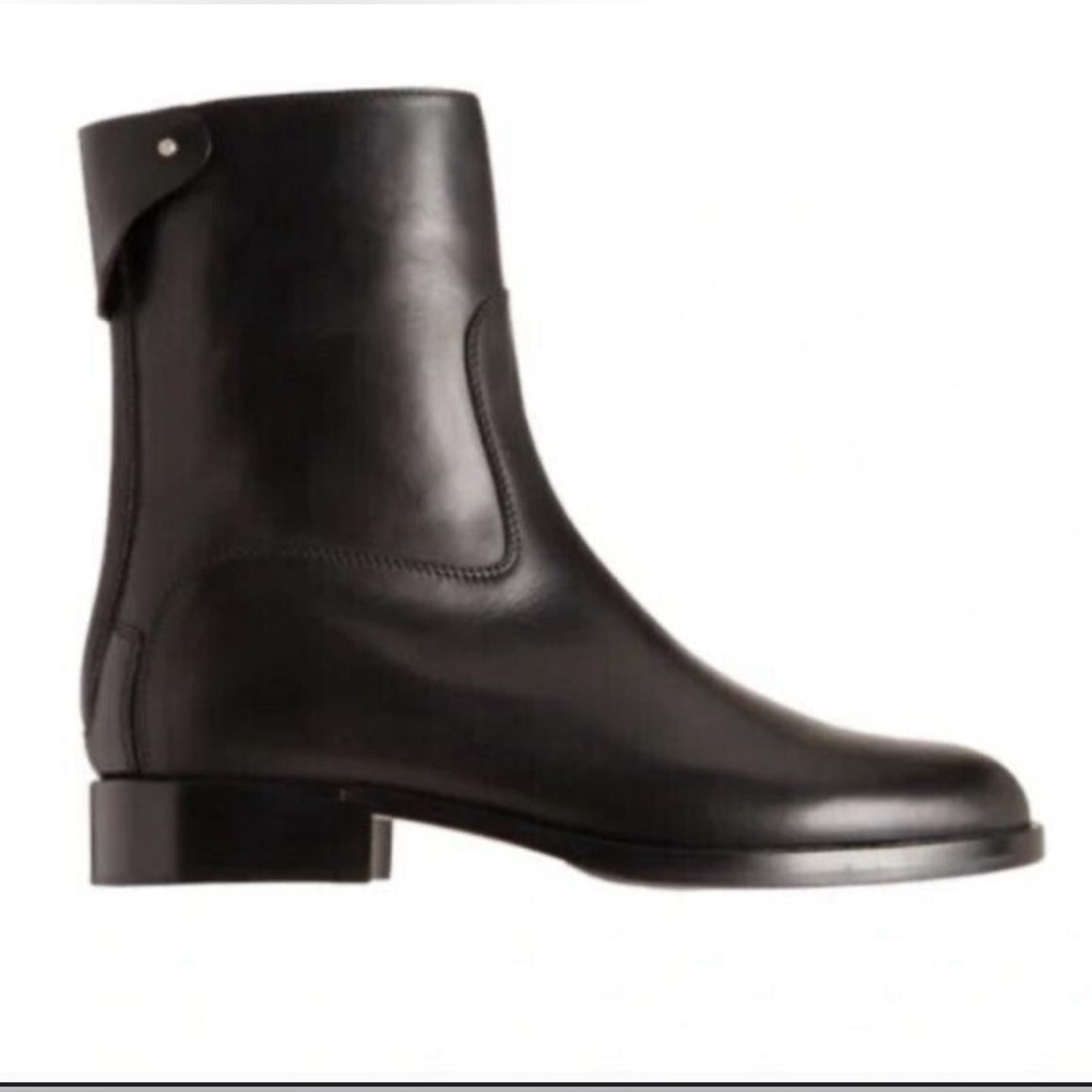 Authentic Chloe MadeinItaly Black Leather Back Zip ClassicAnkle Boot Bootie S39 - Picture 3 of 14